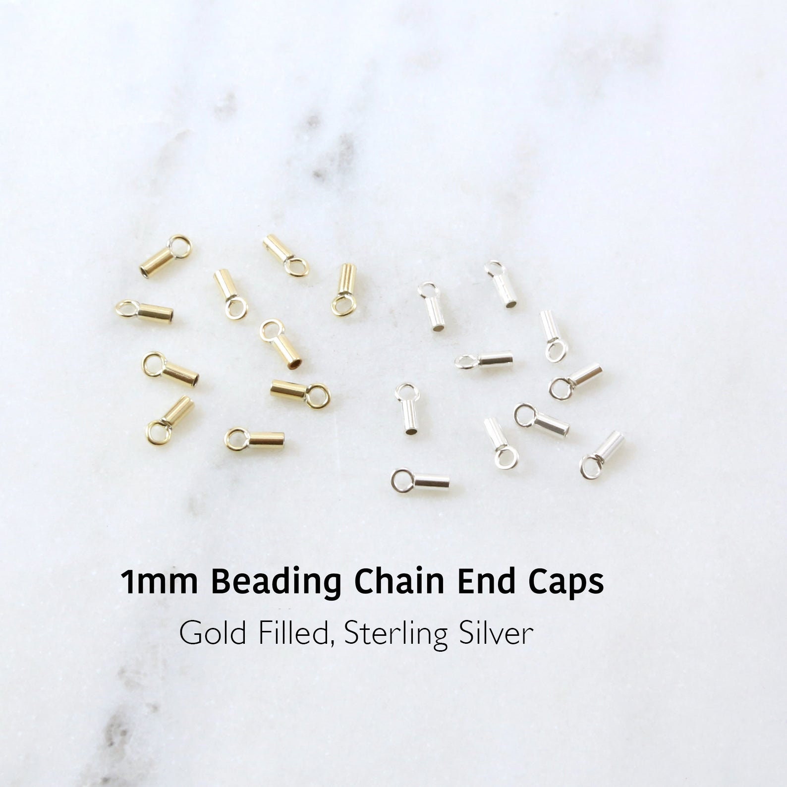 10 Pieces 1mm Beading Chain End Crimp Cap Solder Cap Closed Etsy