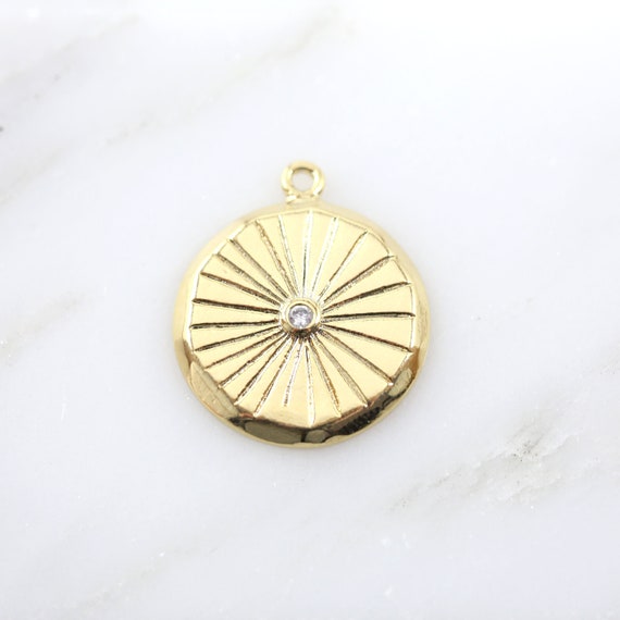 14k Gold 18mm CZ Cat on Moon Charm Pendant 14k Gold 18mm CZ Cat on Moon Charm Pendant