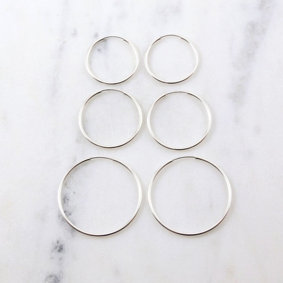 Sterling Silver Laser Sparkle Textured 2mm Endless Earrings - 41mm Sterling Silver Laser Sparkle Textured 2mm Endless Earrings - 41mm
