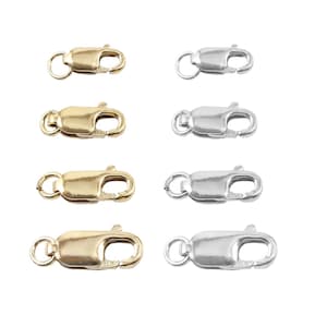 Rectangle Trigger Lobster Clasp with attached Ring Clasp Necklace End Findings in Gold Filled, Sterling Silver, Chain Findings DIY Necklace