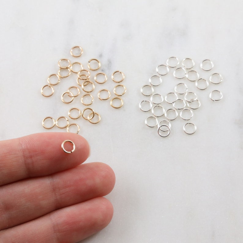 Jewelry Findings Diy Necklace 5mm 20 gauge Open Jump Ring Rose Gold Filled 25 pcs Small Ring Circle Sterling Silver 14K Gold Filled