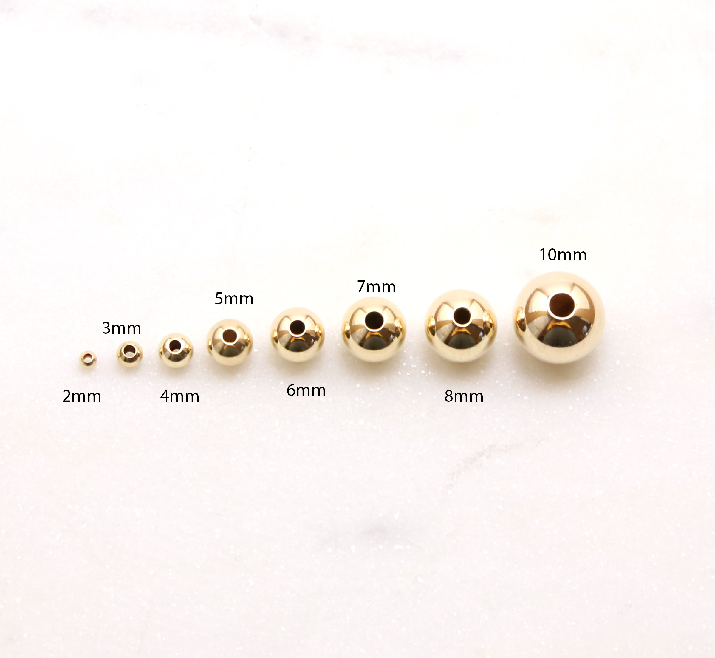 2mm 3mm 4mm 5mm 6mm 8mm Metal Seed Beads Gold Round Spacer Ball