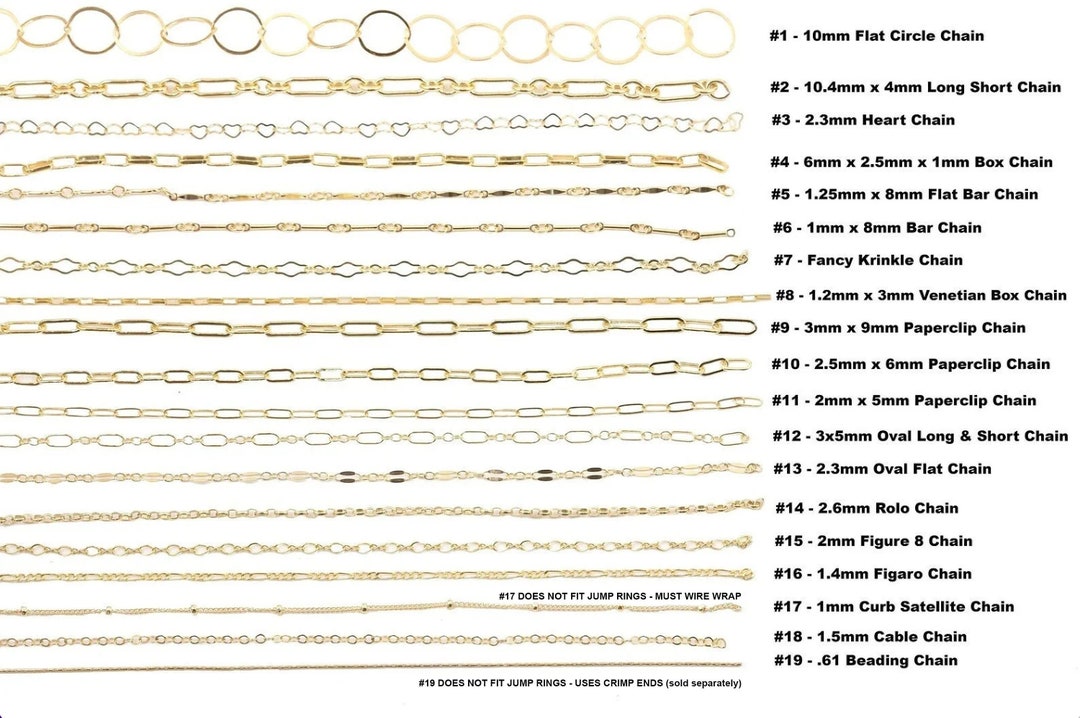 14K Gold Filled Unfinished Chains Chains for Permanent Etsy