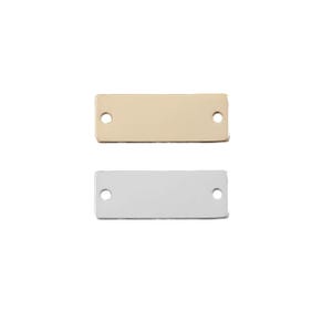 1 pc 16mm x 6mm 24 gauge Rectangle Connector Bar 2 Hole Link Gold Filled Sterling Silver Bracelet Connector Permanent Jewelry Stamping Blank