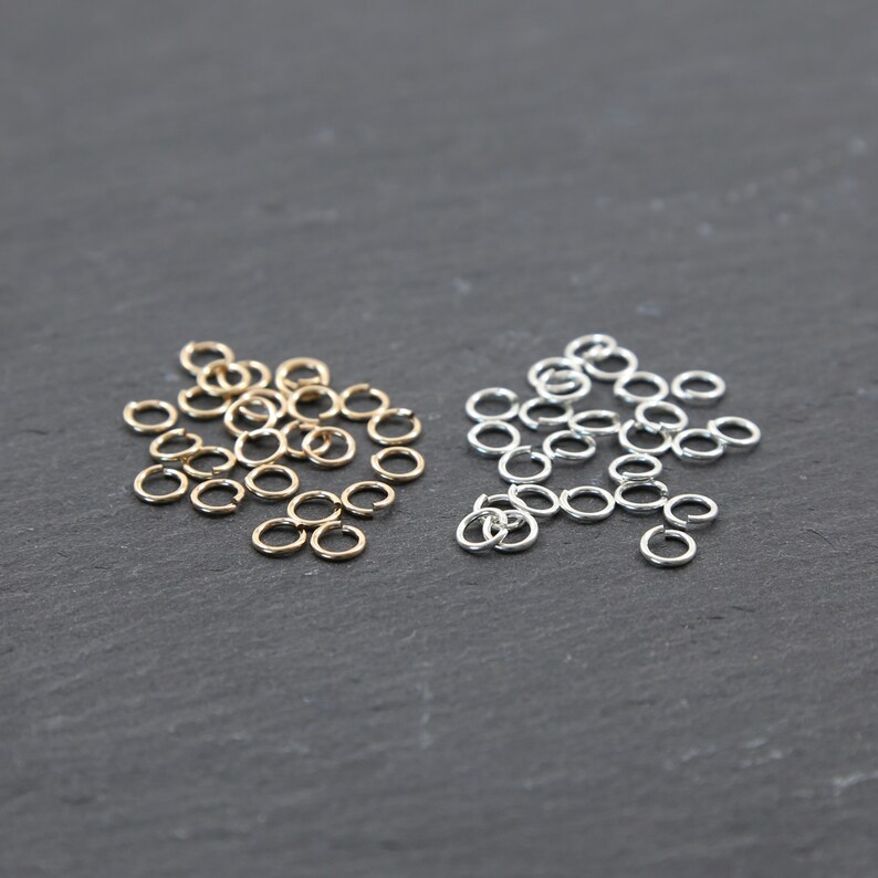 Jewelry Findings Diy Necklace 5mm 20 gauge Open Jump Ring Rose Gold Filled 25 pcs Small Ring Circle Sterling Silver 14K Gold Filled