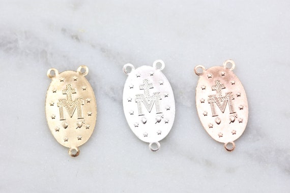 Large Virgin Mother Mary Miraculous Medal Oval Rosary 3 Way Y