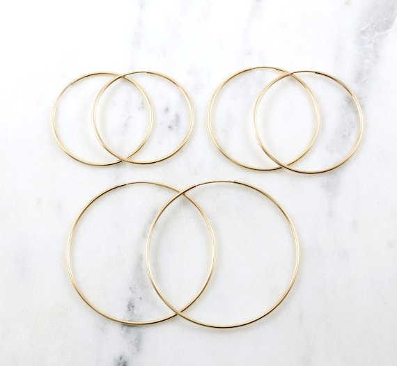 Endless Hoop Earrings 38mm 14k Gold-filled - Made in the USA Endless Hoop Earrings 38mm 14k Gold-filled - Made in the USA