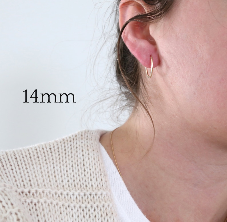 1 Pair Small 14K Gold Filled Endless Hoop Earrings Gold Hoops Etsy