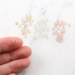 25 pcs 3mm 24 gauge Open Jump Ring 14K Gold Filled, Sterling Silver, Rose Gold Filled, Jewelry Necklace Findings, Small Ring Circle image 5
