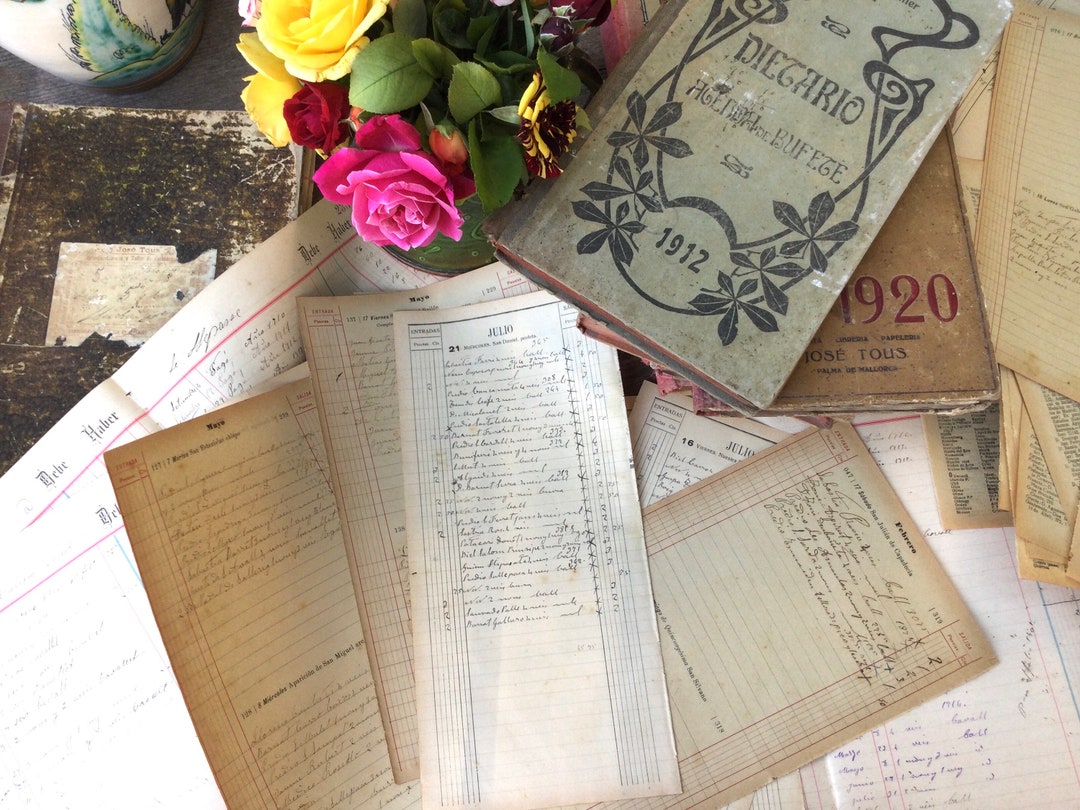Antique SPANISH Ledger Sheets 20 Pages From 1912 1930. Etsy UK