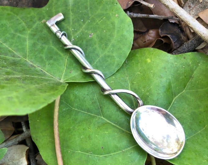 Wip Spoon Antique Irish Silver Salt Spoon. Georgian Era. Riding Crop Whip End ...