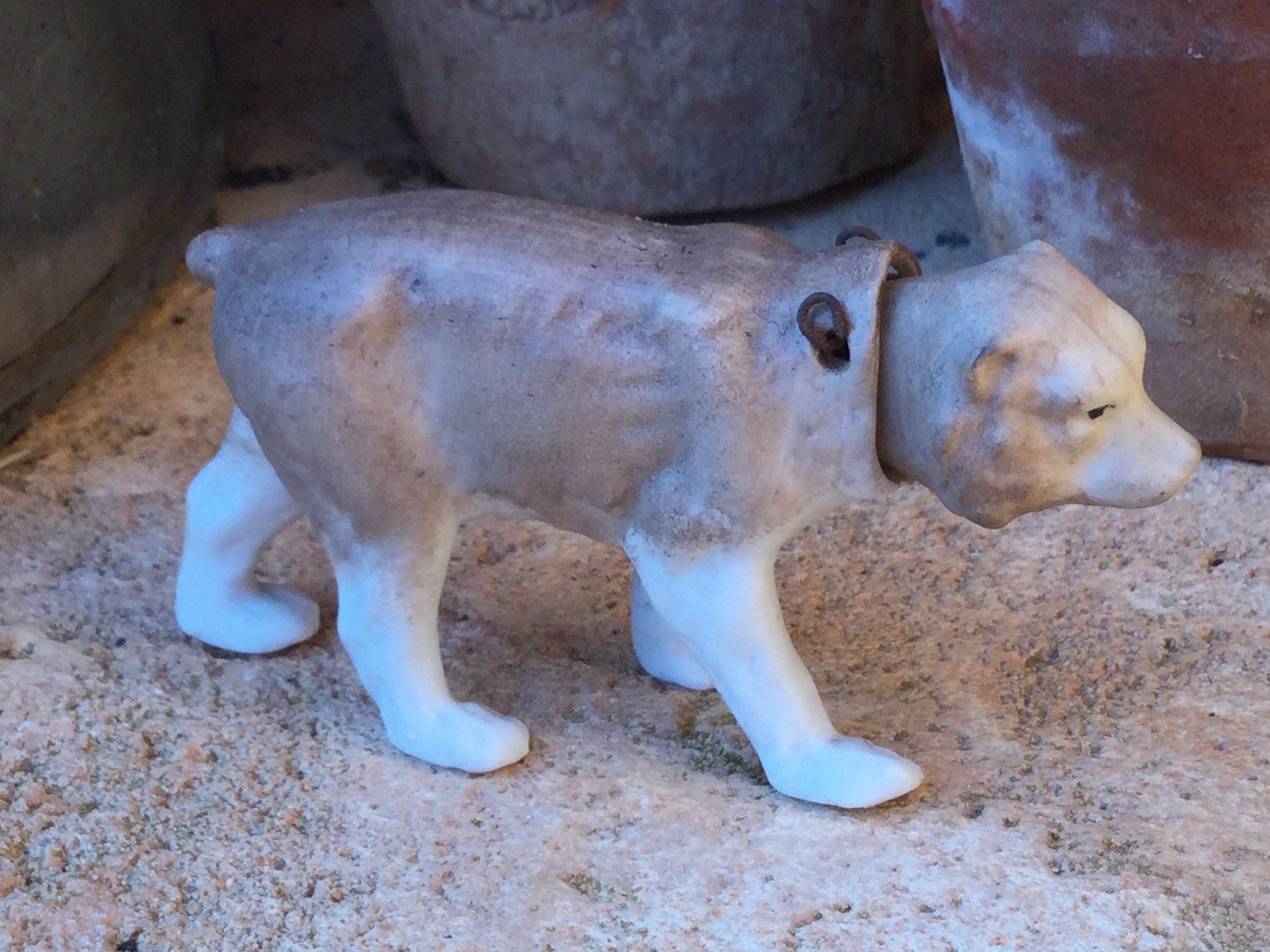 Rare Antique Nodding Dog or Bear. Hertwig Hand-painted Bisque Porcelain ...