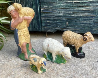 STEF'S Handmade Sheep and Lamb Figurine Farmyard UK Vintage-us