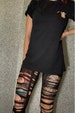Black Ripped Tights | Grunge Tights | Distressed Goth Leggings | Torn Emo Stockings 
