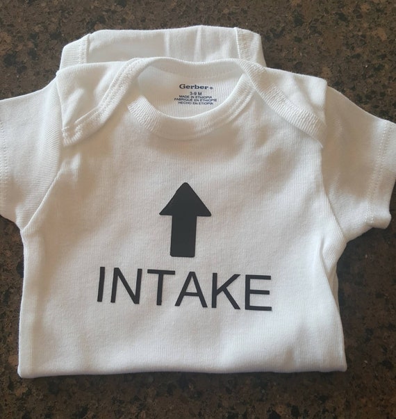 intake exhaust baby onesie