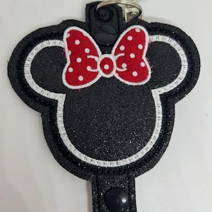 Disney Classic Minnie Inspiriert Glitzer Stirnband Ohr Sonnenbrillen Halter Schlüsselanhänger Lanyard Maßgeschneidert Bestickt