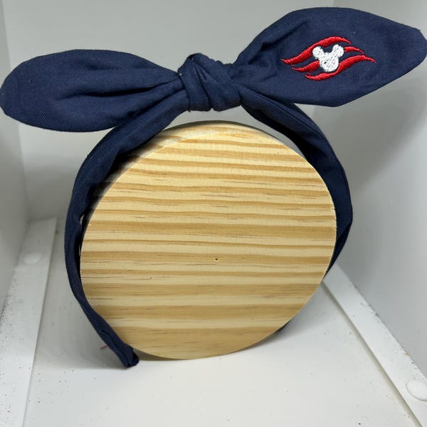 Disney Cruise Line inspired Handmade Mickey Mouse DCL Logo Knotted Headband Alice Band Hair Band