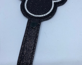Disney Minnie Maus inspiriert Glitzer Stirnband Ohr Sonnenbrillen Halter Schlüsselanhänger Lanyard Custom Made bestickt