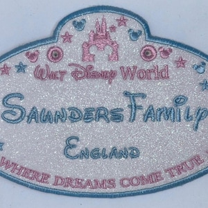 Etiqueta bordada personalizada para cochecito de bebé de Walt Disney World, insignia de miembro del elenco (Vendedor del Reino Unido)