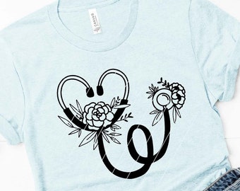 flower stethoscope SVG Files for cricut and silhouette cameo.free commercial for vinyl, shirt design, decal, stencil etc projects