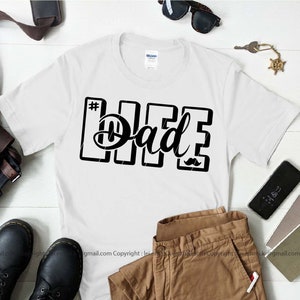 hashtag dad life svg-bestand voor de cricut en de silhouette cameo. gratis commercial voor shirtontwerp, sticker, stencil, vinyl warmteoverdracht, afdrukken, enz.