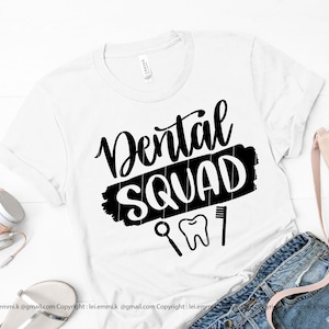 svg dentário, esquadrão odontológico, download instantâneo svg, eps, png, dxf, design comercial gratuito para camiseta, decalque, estêncil, ferro de vinil em transferência de calor