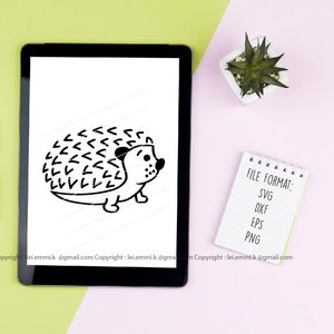 Svg hérisson, mignon, clipart, sticker, thermocollant, dessin au trait, illustration, cricut, silhouette, fichier coupé, imprimable