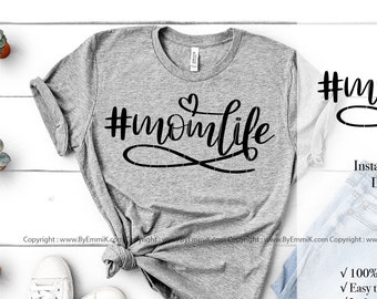 hashtag mom life svg file for cricut and silhouette cameo, free commercial for shirt design, vinyl heat transfer, decal, stencil, prints etc