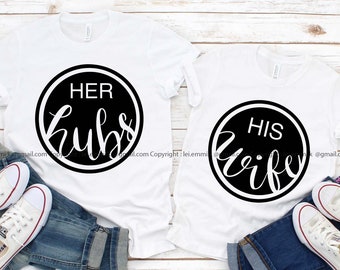 hubby wife svg for cricut and silhouette. instant download file.free commercial for shirt design, decal, mugs, iron on transfer, prints