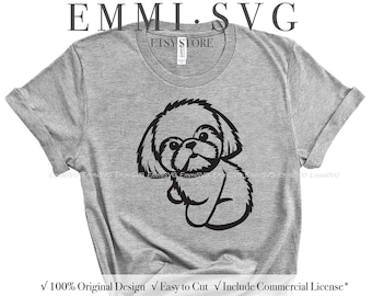 shih tzu svg, cute dog svg, dog svg, puppy svg, shih tzu clipart, shih tzu image, cuttable file,printable file, vector, svg cut file, cricut