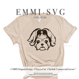Shih tzu svg, clipart Shih tzu, mignon Shih tzu, chiot svg, svg pour animaux de compagnie, chien svg, clipart chien, fichier png, fichier dxf, imprimable, découpable, silhouette