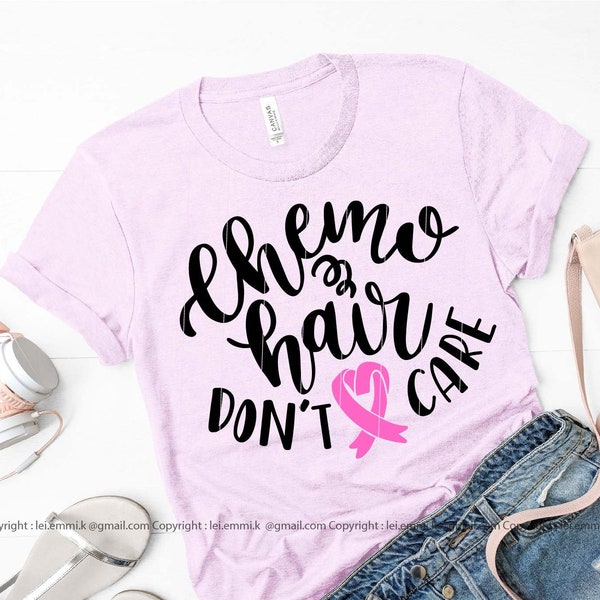 chemo hair don't care svg for cricut and silhouette cameo. free commercial for shirt, decal, stencil, vinyl iron on, prints and mugs etc