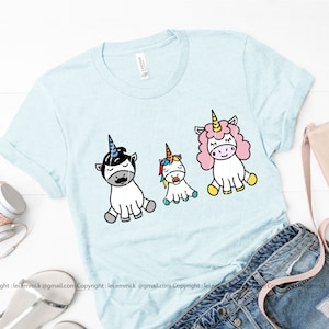 schattige eenhoorn familie svg-bestand knippen voor cricut, cameo silhouette, gratis commercieel gebruik voor t-shirt, mok, warmteoverdracht vinyl, stickers enz
