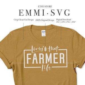 farmer svg shirt design, livin that farmer life svg files for cricut, farmer shirt, farmer PNG sublimation design, farmer saying svg