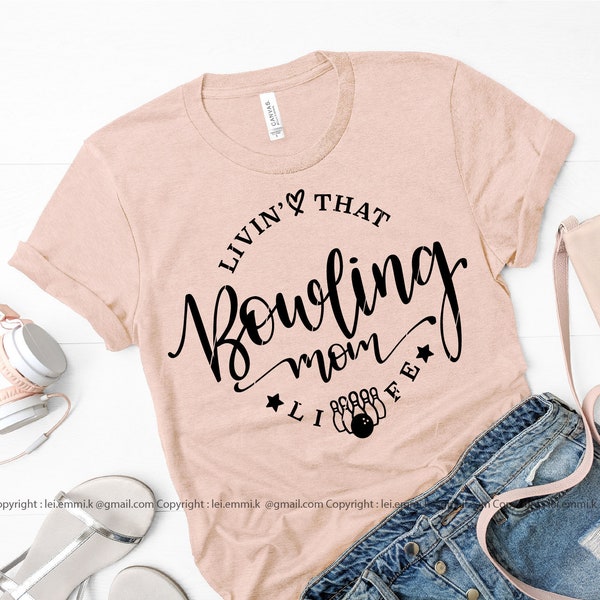 bowling mom svg for cricut and silhouette cameo, free commercial for t shirt, decal, stencil, vinyl iron on, mugs, tumblers, prints etc