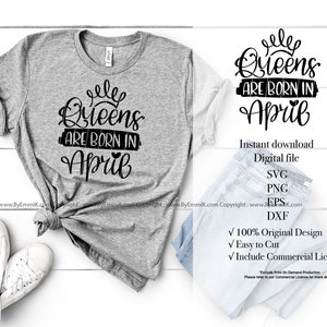 april birthday svg, april girl svg, instant download files, free commercial for t shirt, stencil, vinyl iron on, sublimation, decal, mugs