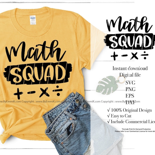 math teacher svg, math squad svg, elementary teacher, instant download file, free commercial design for t shirt, vinyl iron on heat transfer