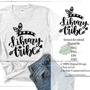 library tribe svg, library crew svg, library squad, love reading svg, book club svg, sublimation design, cricut file, svg cut file