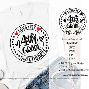 4e klas leraar SVG PNG, vierde klas svg png, terug naar school svg png, Valentijn leraar svg png, shirt voor leraar, vierde klas svg