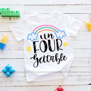 Un four gettable svg voor cricut, kindershirt, verjaardagsshirt meisje, 4e verjaardag svg, vier jaar oud, leuke verjaardag svg, vierde verjaardag svg