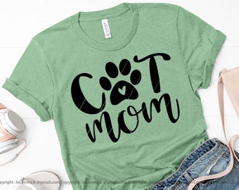 file svg gatto mamma per cricut e silhouette cameo, amore gatti svg, amante gatto svg, zampa stampa svg, gatto dicendo svg, gatto mamma svg, sublimazione