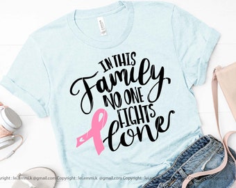 in this family no one fights alone svg for cricut and silhouette cameo. free commercial for shirt, decal, stencil, prints, wall art, iron on