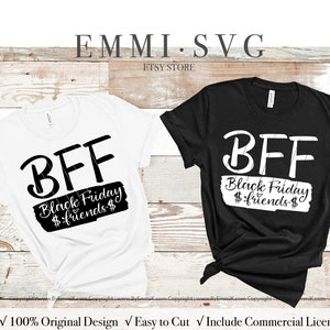 BFF Black friday-vrienden svg, zwarte vrijdag svg, zwarte vrijdag stam, zwarte vrijdag bemanning, grappig gezegde, beste vrienden bijpassend ontwerp, winkelen