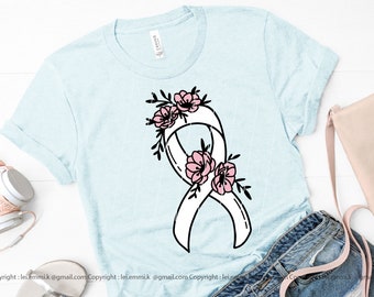 cancer ribbon svg cancer awareness ribbon svg cancer ribbon floral svg women cancer ribbon breast cancer svg cancer awareness