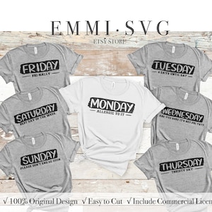 lustiges tshirt svg, Montag svg, dienstag svg, Mittich svg, Montag svg, Freitag sig, Samstag svg, Sonntag svg, Mammahemd, Frauenhemd