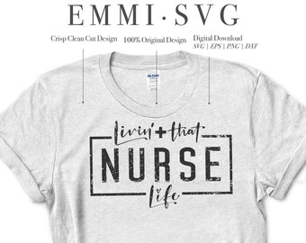 projekt koszulki living that nurse life svg, pielęgniarka svg sublimacja koszula, pielęgniarka koszula, pielęgniarstwo png, pielęgniarka dzień svg, pielęgniarka tryb plik svg cricut