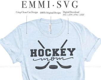 Mamá de hockey SVG, mamá deportista SVG, mamá ruidosa y orgullosa, mamá animadora, regalo para mamá, día de juego, mamá de hockey SVG, descarga instantánea, archivo de silueta