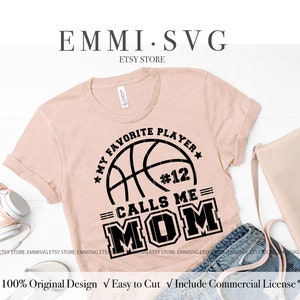 Mi jugador favorito me llama mamá SVG, mamá de baloncesto SVG, hijo de baloncesto SVG, hija de baloncesto SVG, mamá ruidosa y orgullosa SVG, mamá animadora SVG