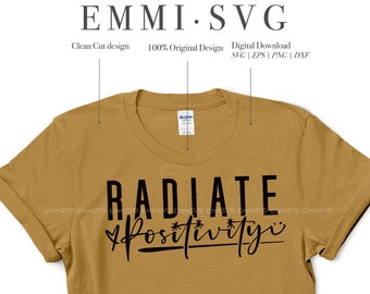 positive svg strahlen Positivität svg positives Zitat svg motivierendes Zitat svg gute vibes svg positive vibe svg inspirierende svg Cricut svg