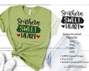 Southern valentine, southern sweetheart svg, instant download svg,eps,png,dxf, free commercial for t shirt, stencil,vinyl iron on, mugs